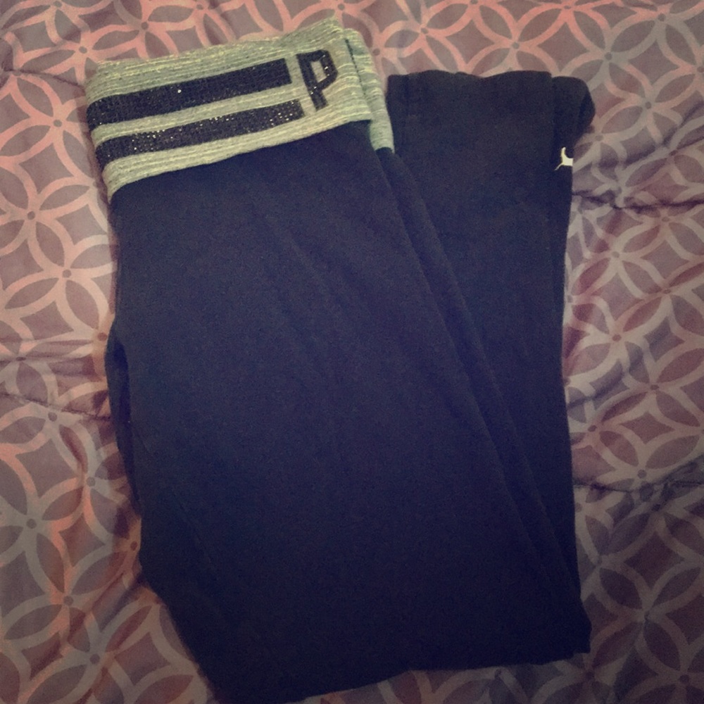 VS Pink collection black yoga leggings